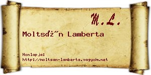 Moltsán Lamberta névjegykártya